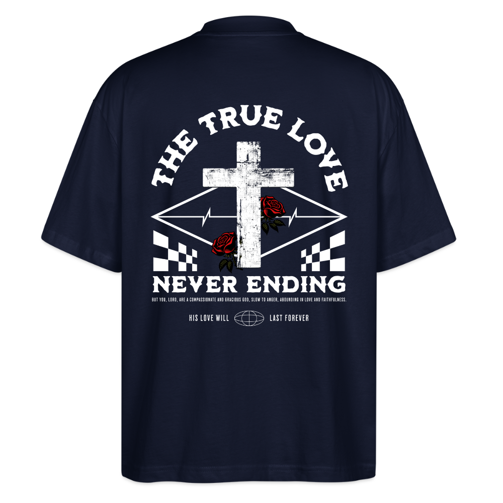 TRUE LOVE - Oversized Unisex Organic T-shirt - navy