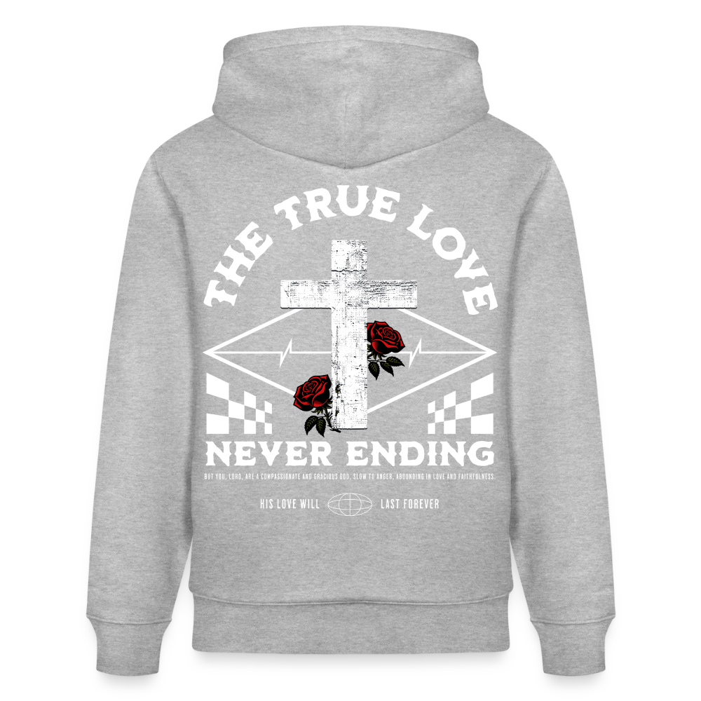 TRUE LOVE - Unisex Bio-Hoodie - Grau meliert